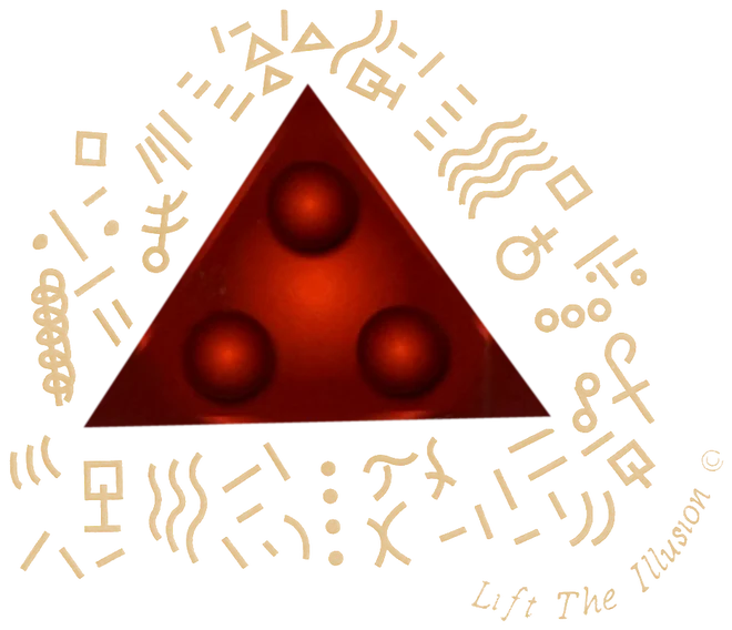Lift The Illusion, Leanne Lee's sigil: a red triangle held inside a ring of symbols